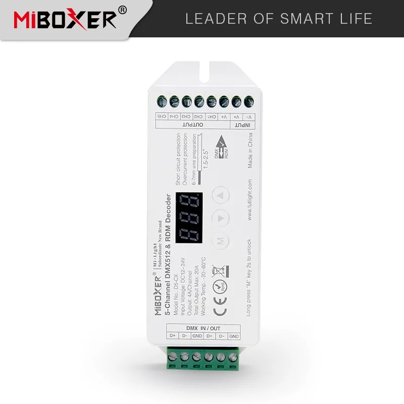 DMX 512 D5-CX 5-Channel Constant Voltage DMX512  RDM Decoder