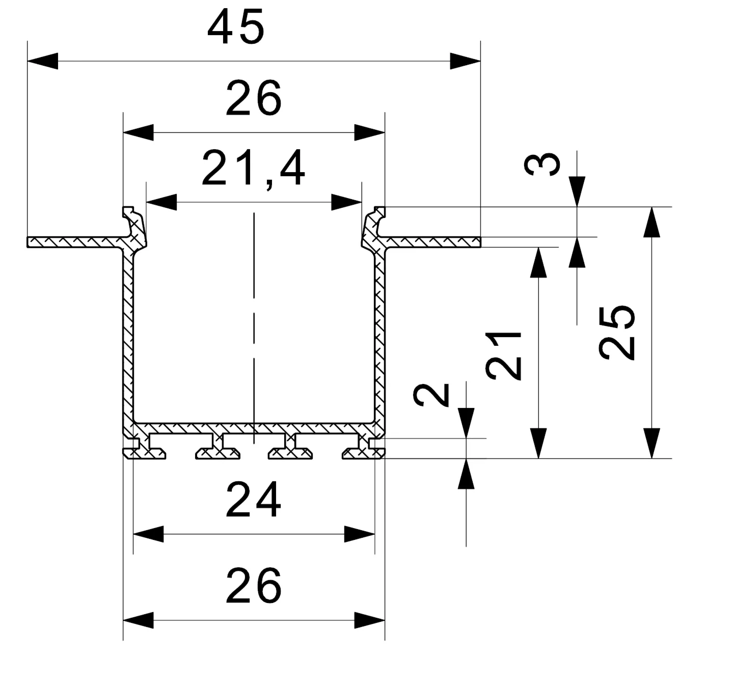 Profil aluminiowy nieanodowany M9na