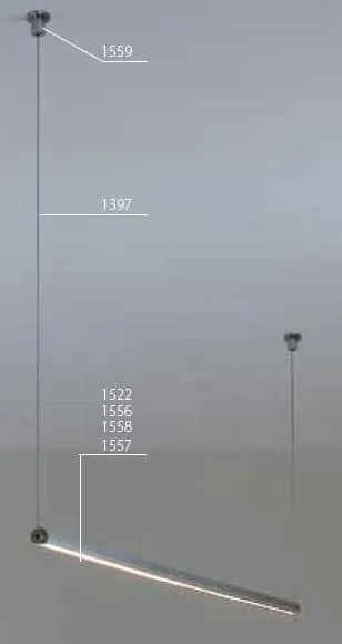 Lampa wisząca PDS - O - L z LED - 2 m - przesłona transparentna