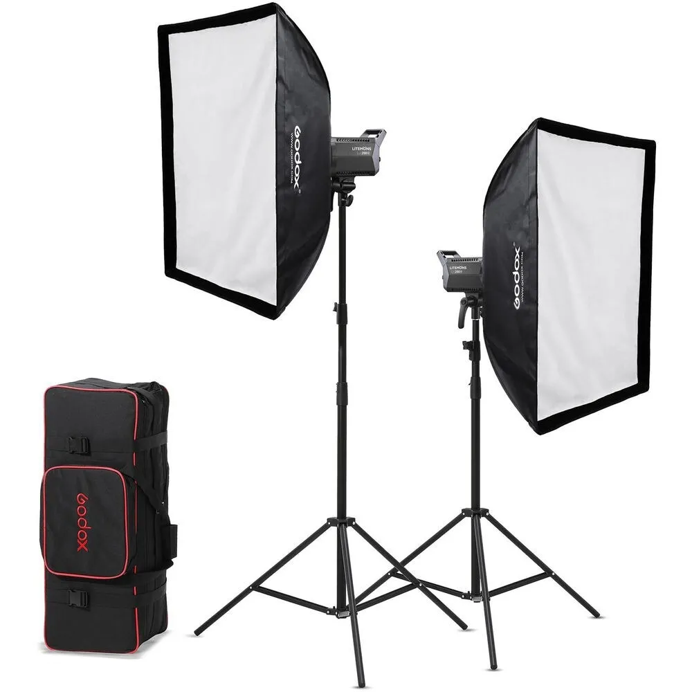 Zestaw 2x Godox Litemons LA200Bi Bi Color K2 + akcesoria