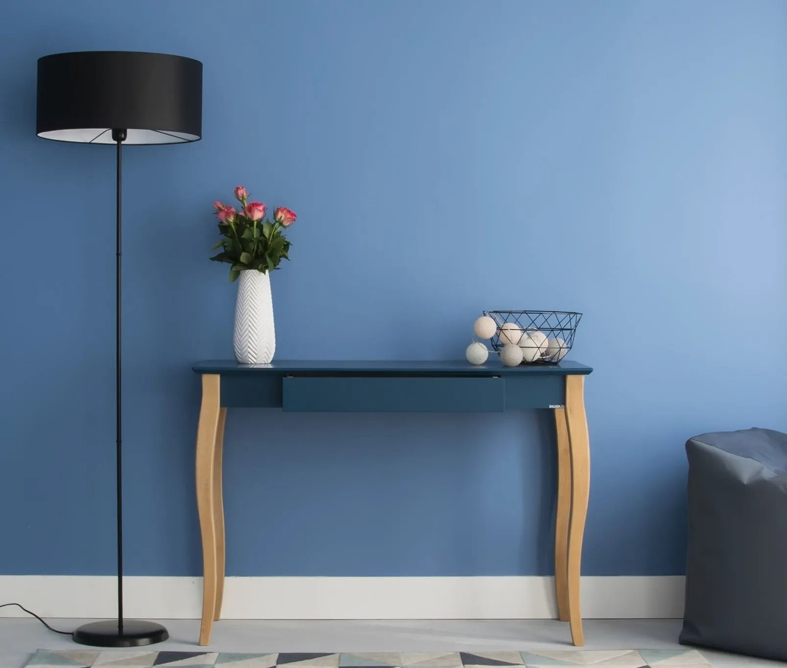 Biurko LILLO 105x40cm Petrol Blue