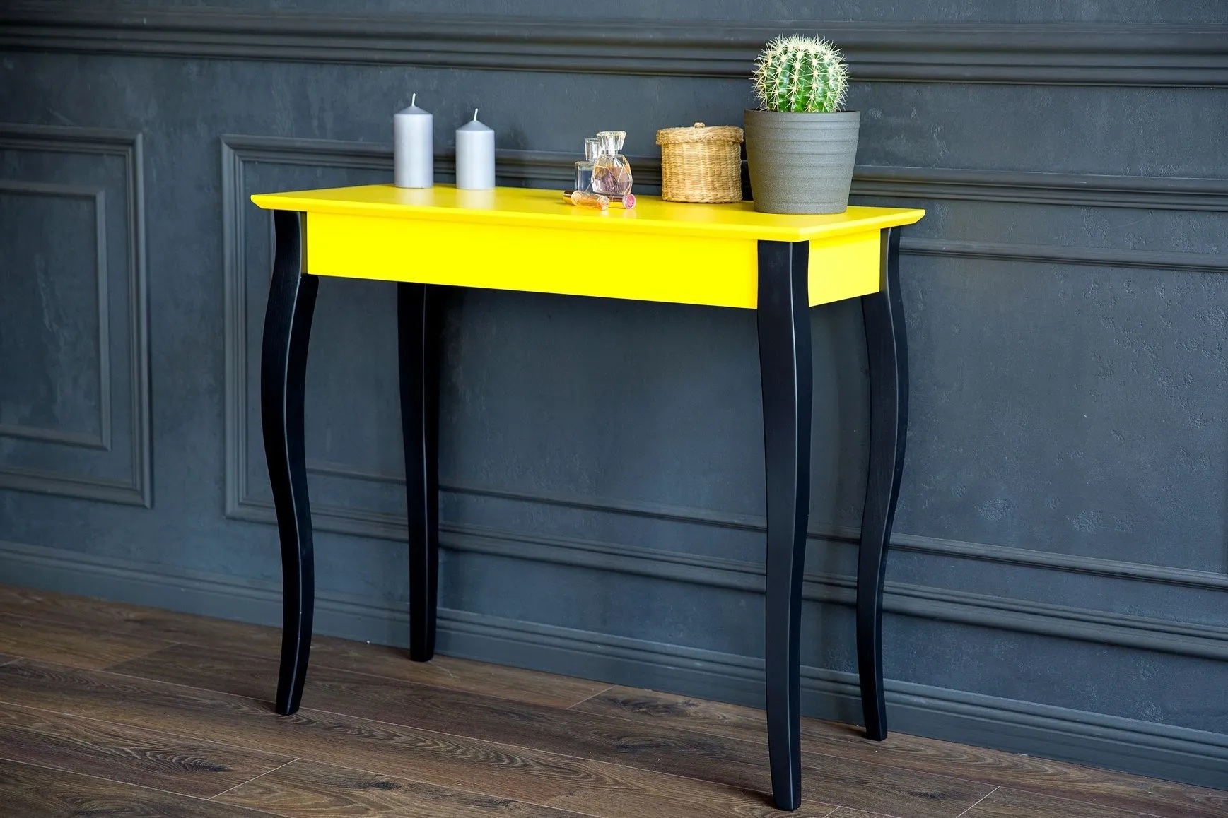 Konsola LILLO 65x35cm  Czarne Nogi / Petrol Blue