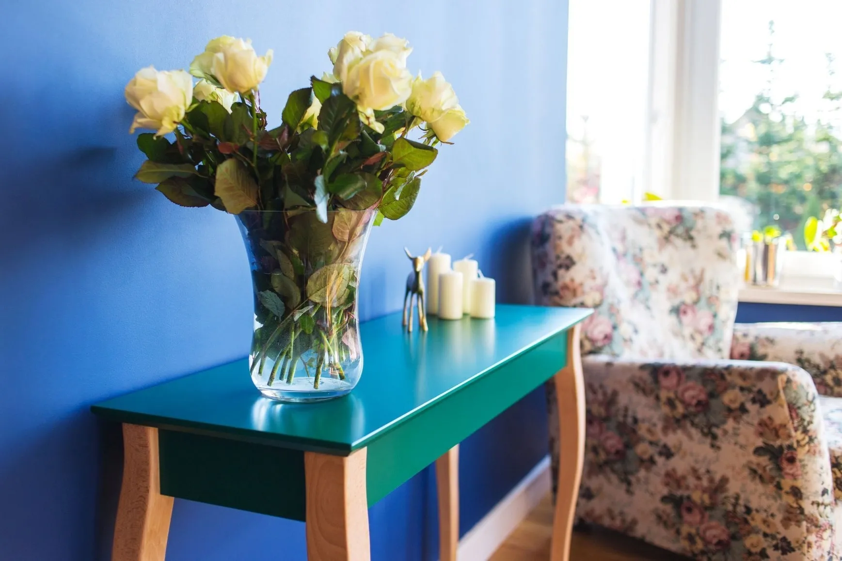 Konsola LILLO 85x35cm  Białe Nogi / Jasnoszara