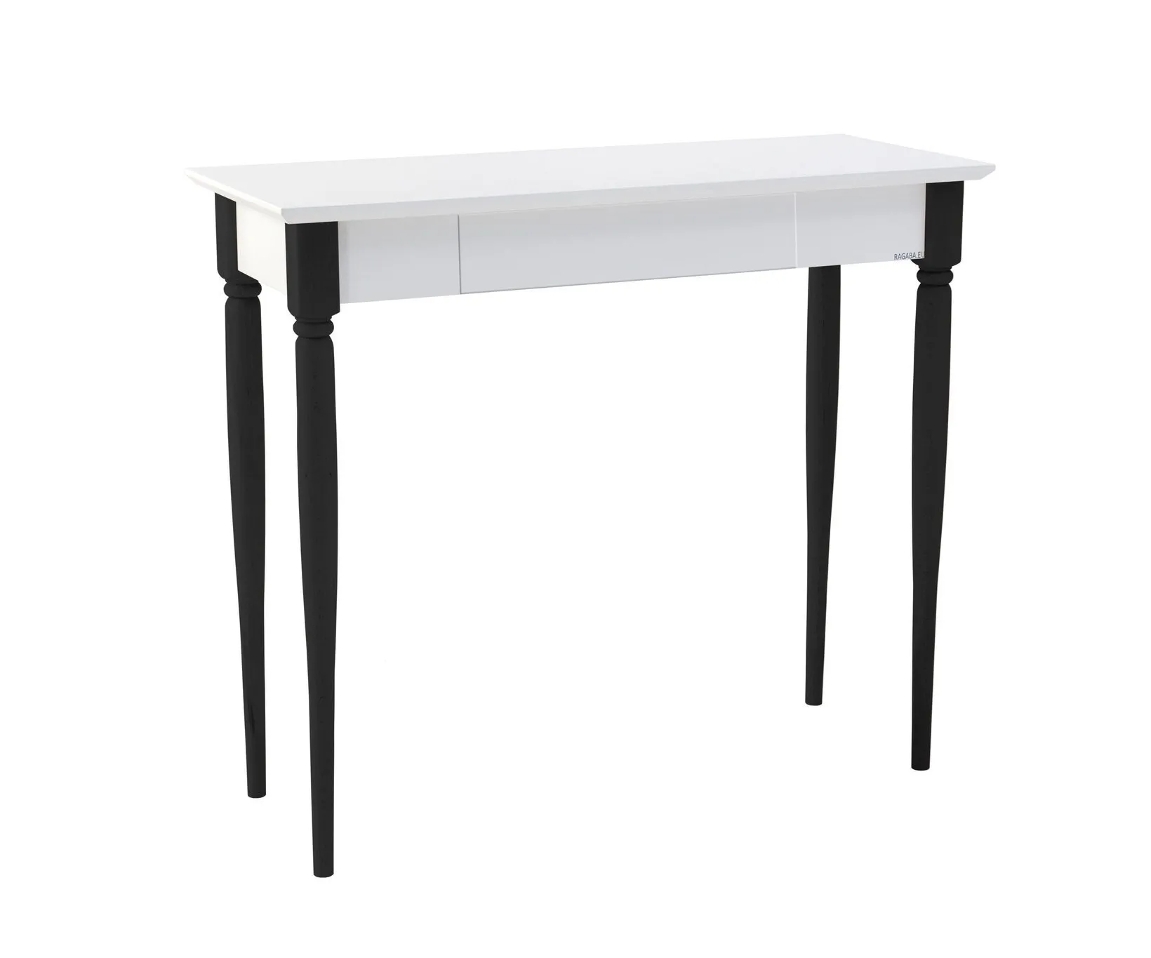 Biurko MAMO z Szufladą  85x40cm - Białe / Czarne Nogi