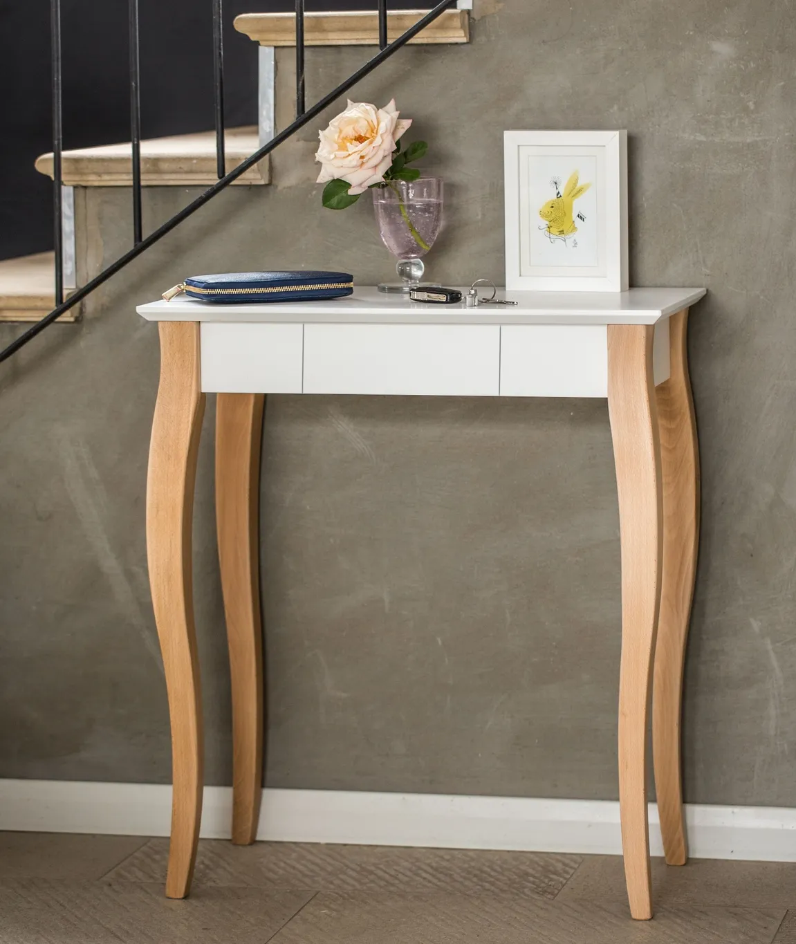 Biurko LILLO 65x40cm Czarne Nogi / Granatowe