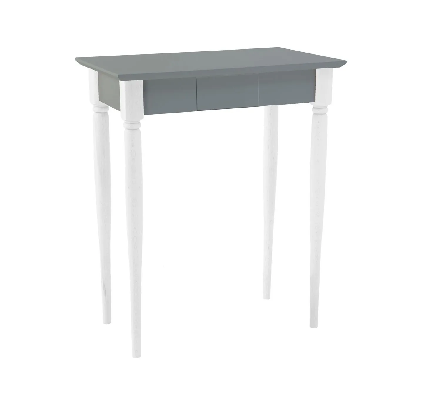 Biurko MAMO z Szufladą 65x40 cm – Białe Nogi / Ciemnoszare