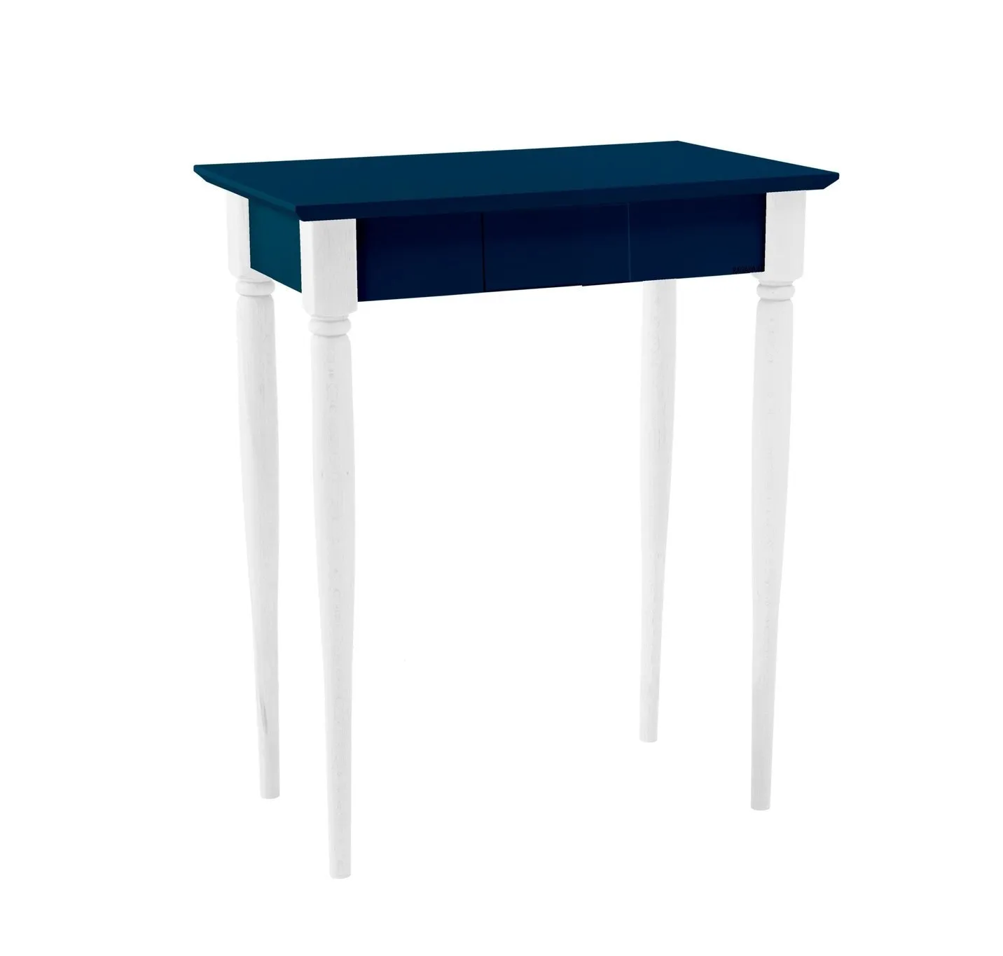 Biurko MAMO z Szufladą 65x40 cm – Białe Nogi / Petrol Blue
