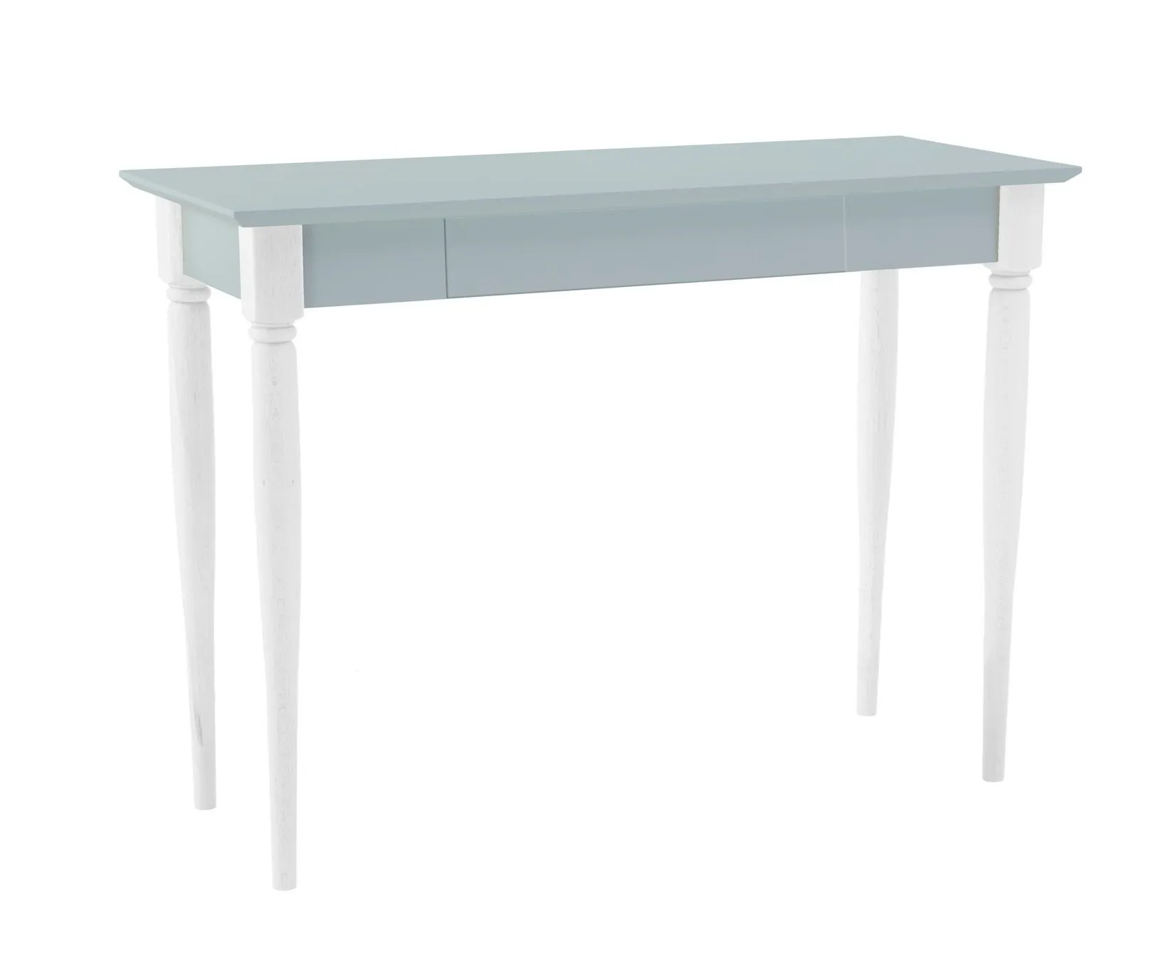 Biurko MAMO z Szufladą 105x40 cm - Białe Nogi / Jasnoszare