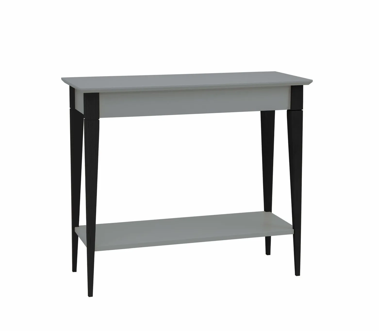 Konsola MIMO z Półką 85x35cm - Czarne Nogi / Ciemnoszara