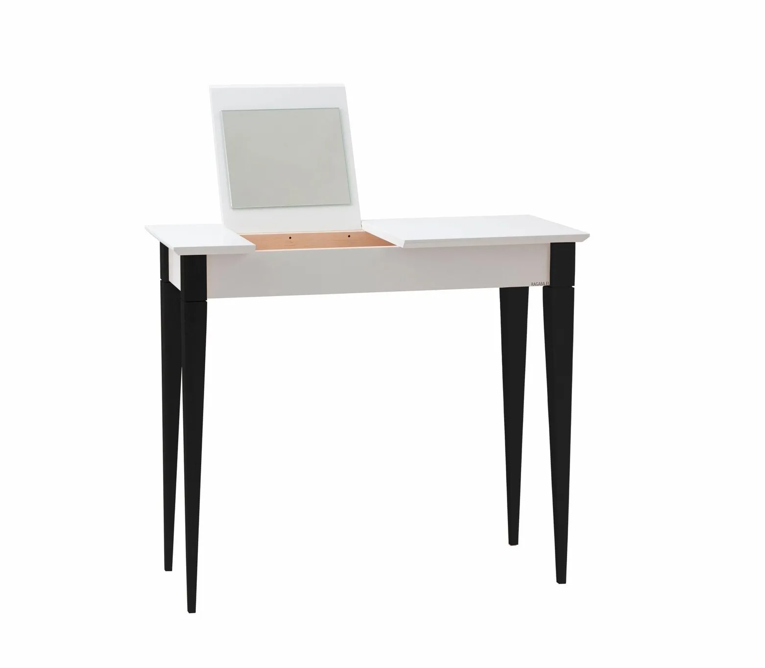 Toaletka MIMO z Lusterkiem - 105x35cm Czarne Nogi / Biała