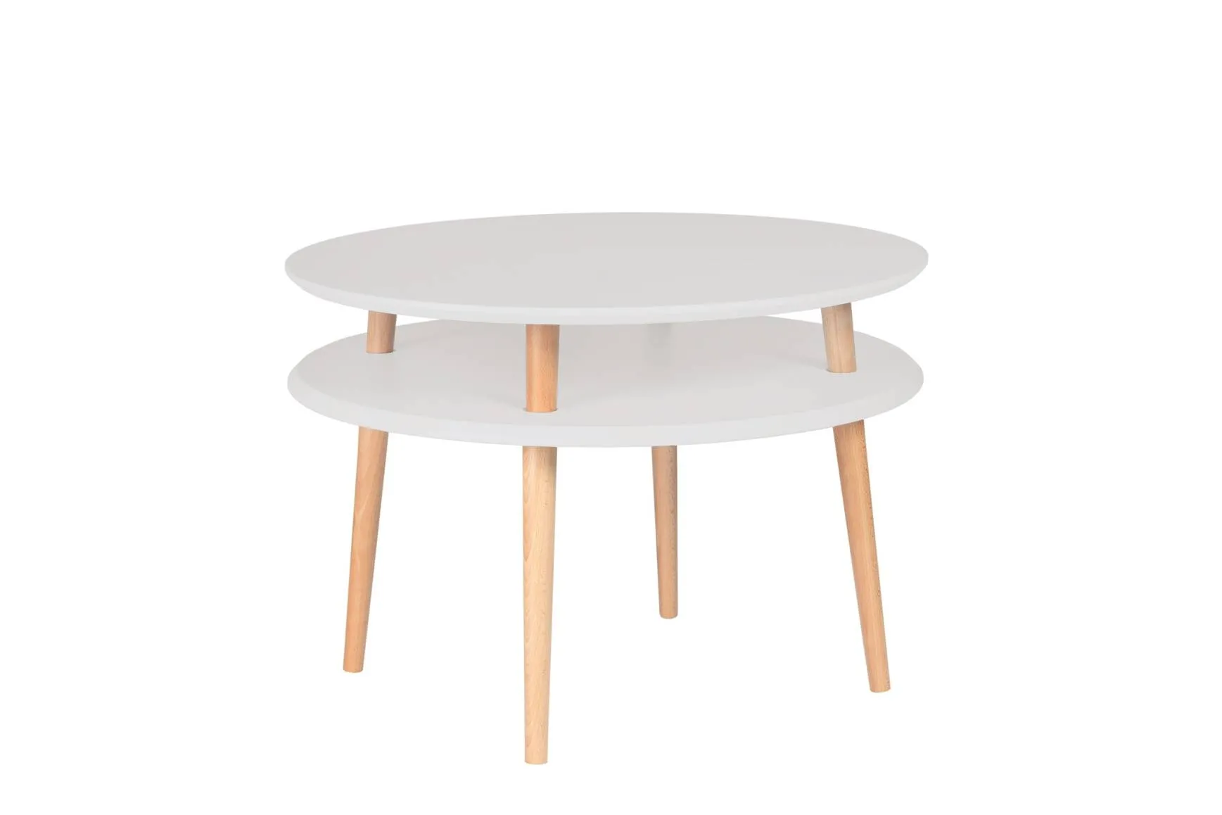 Stolik Kawowy UFO śr. 70cm wys. 45cm - Jasnoszary