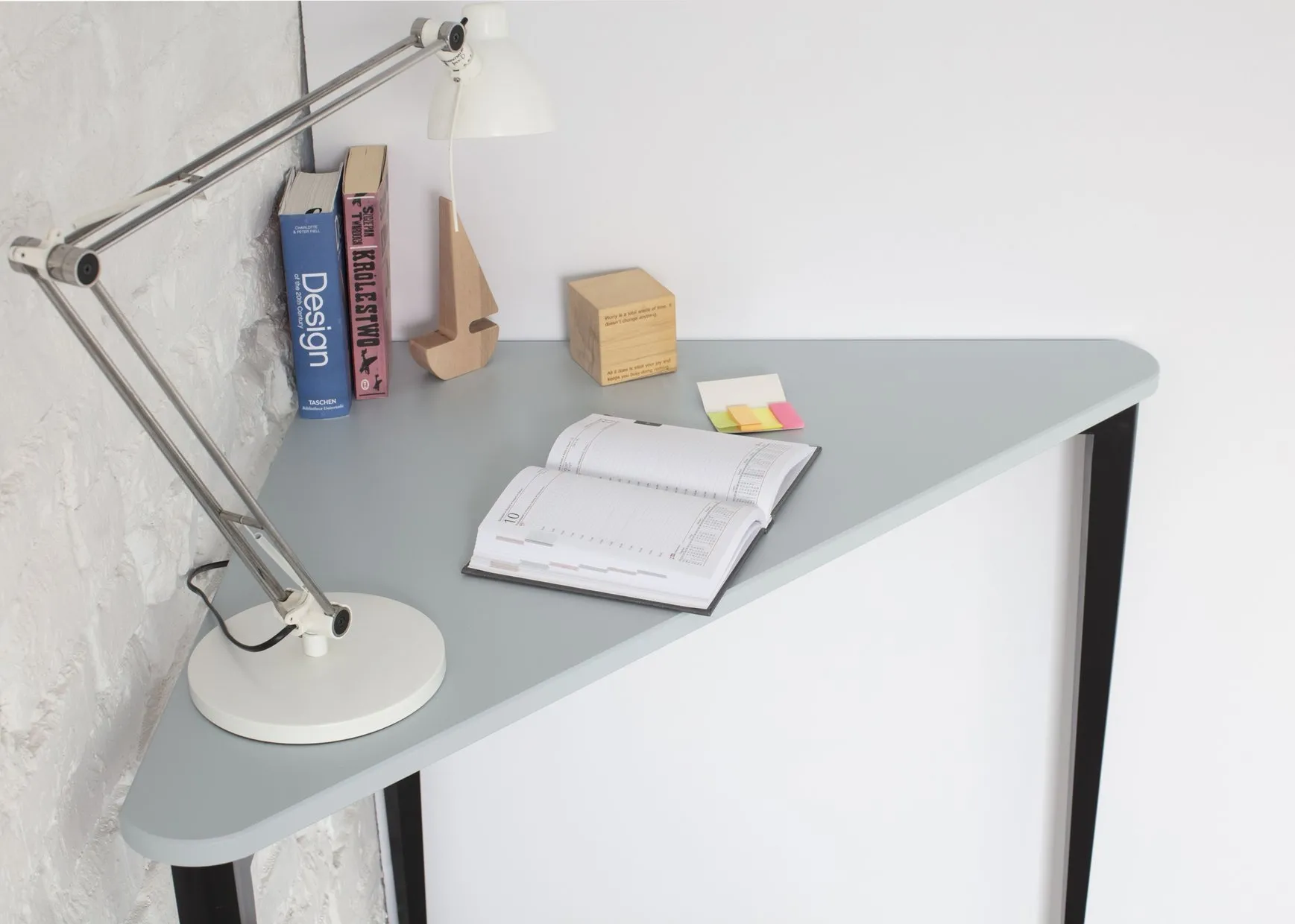 Biurko Narożne NAJA 114 x 85cm Grafitowe Czarne Nogi