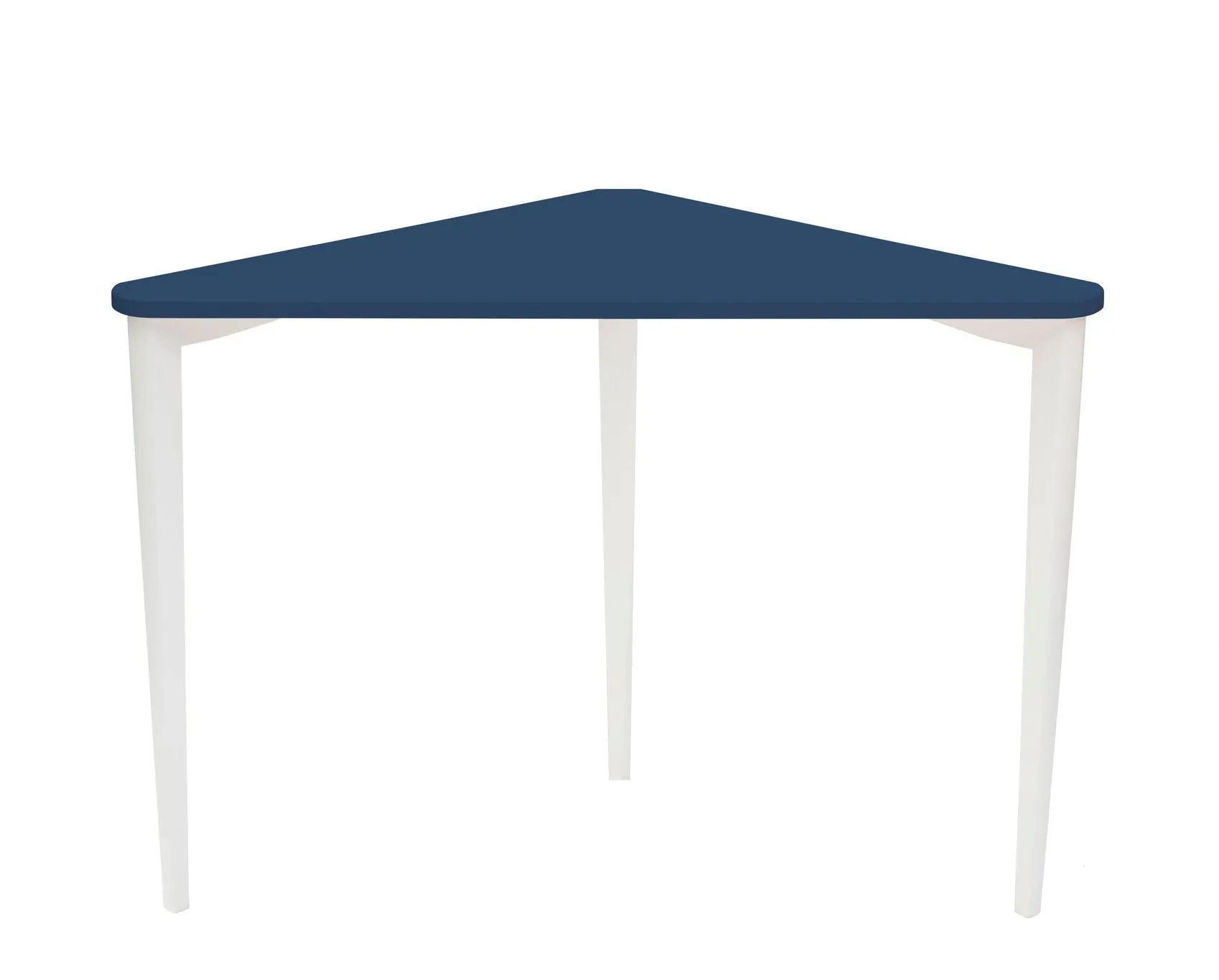 Biurko Narożne NAJA 114 x 85cm Granatowe Białe Nogi