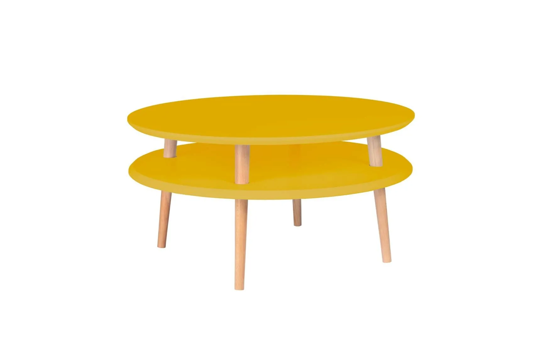 Stolik Kawowy UFO śr. 70cm wys. 35cm Ciemna Cytryna