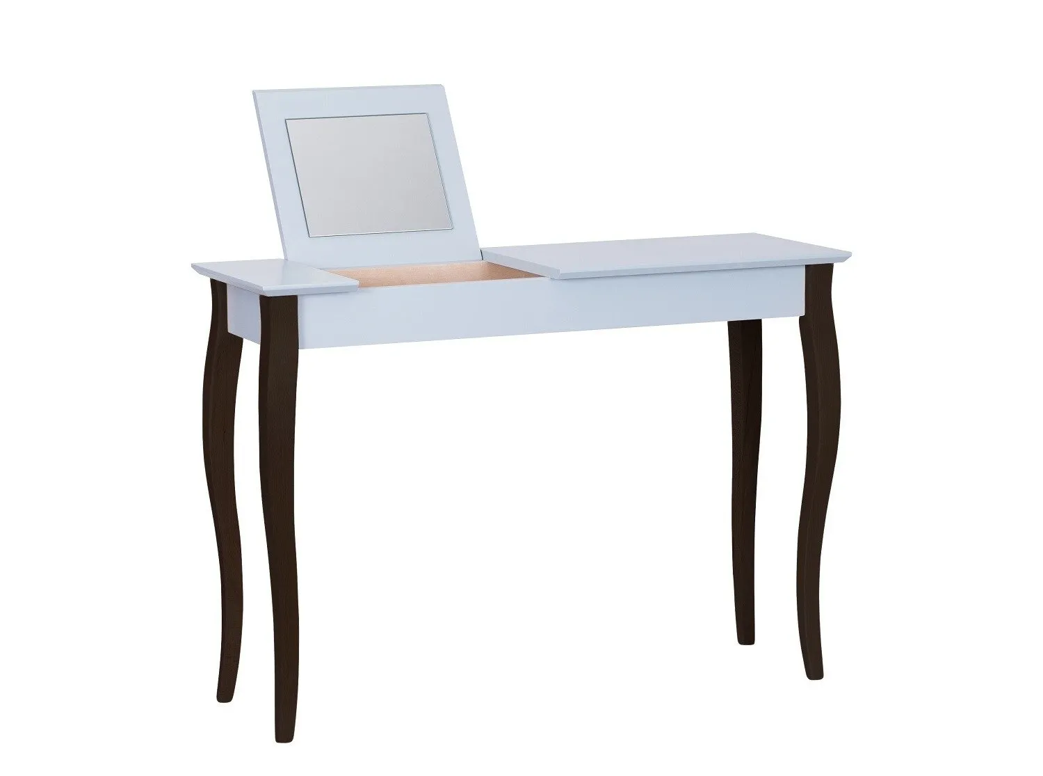 Toaletka LILLO z Lusterkiem - 105x35cm Czarne Nogi / Jasnoszara