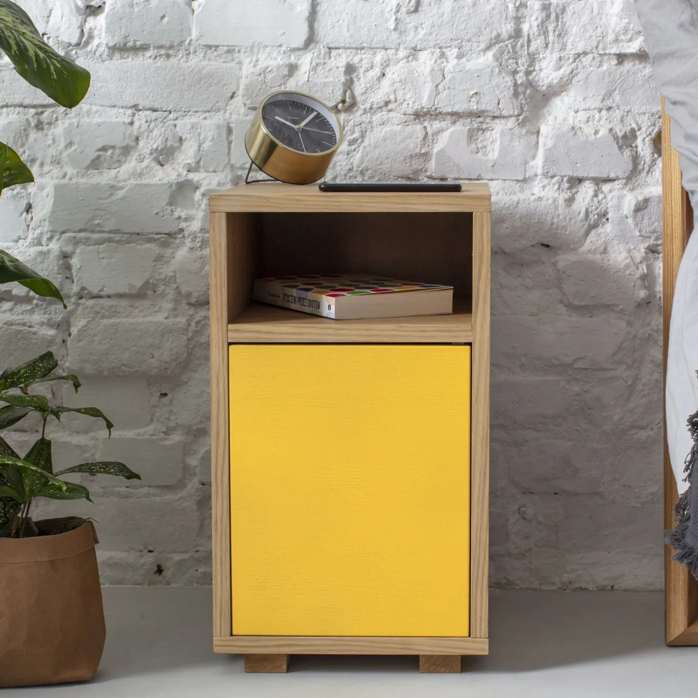 Wąska Szafka Nocna SLIM 30cm x 40cm Ciemna Cytryna