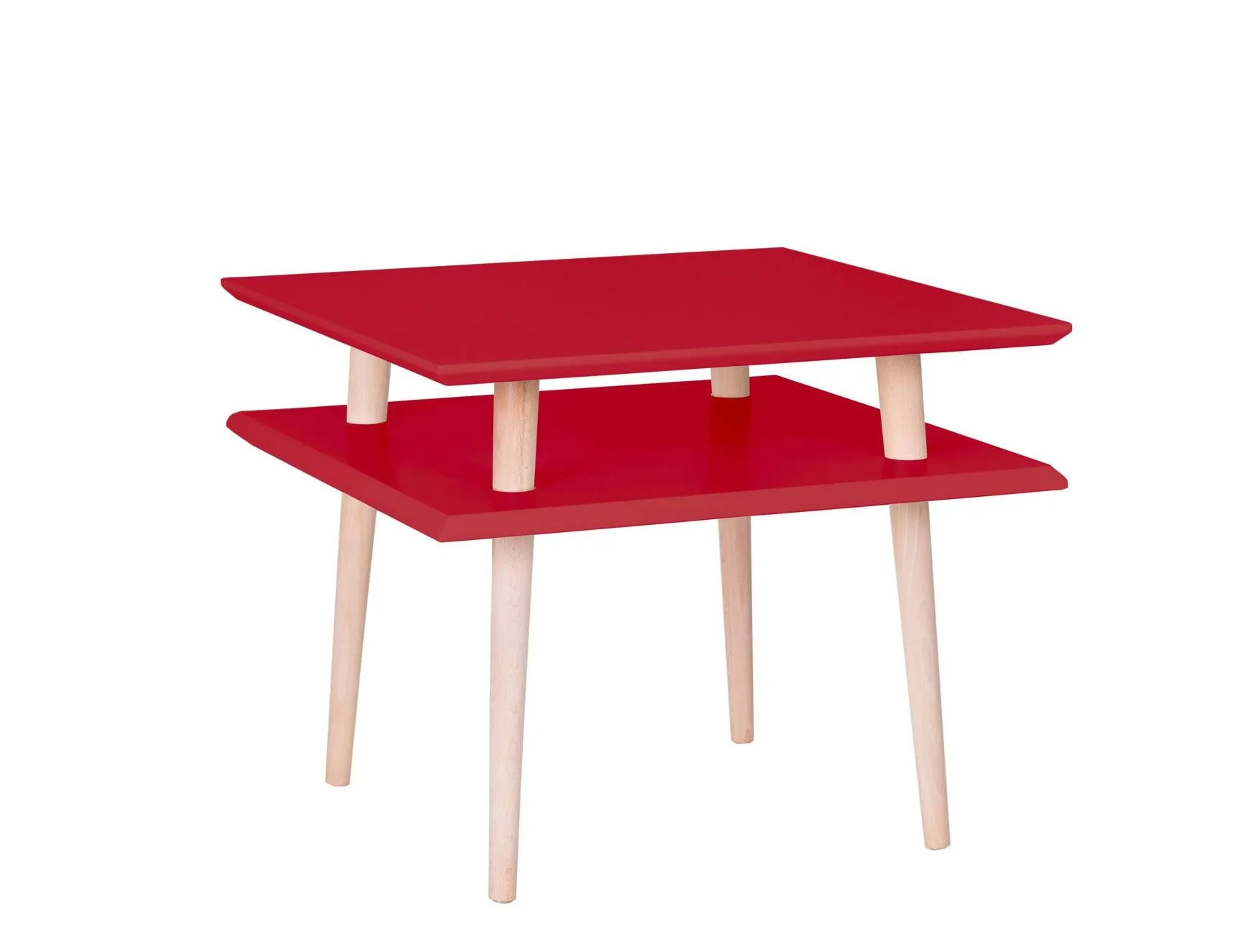 Stolik Kawowy SQUARE 55x55x45cm Klasyczna Czerwień