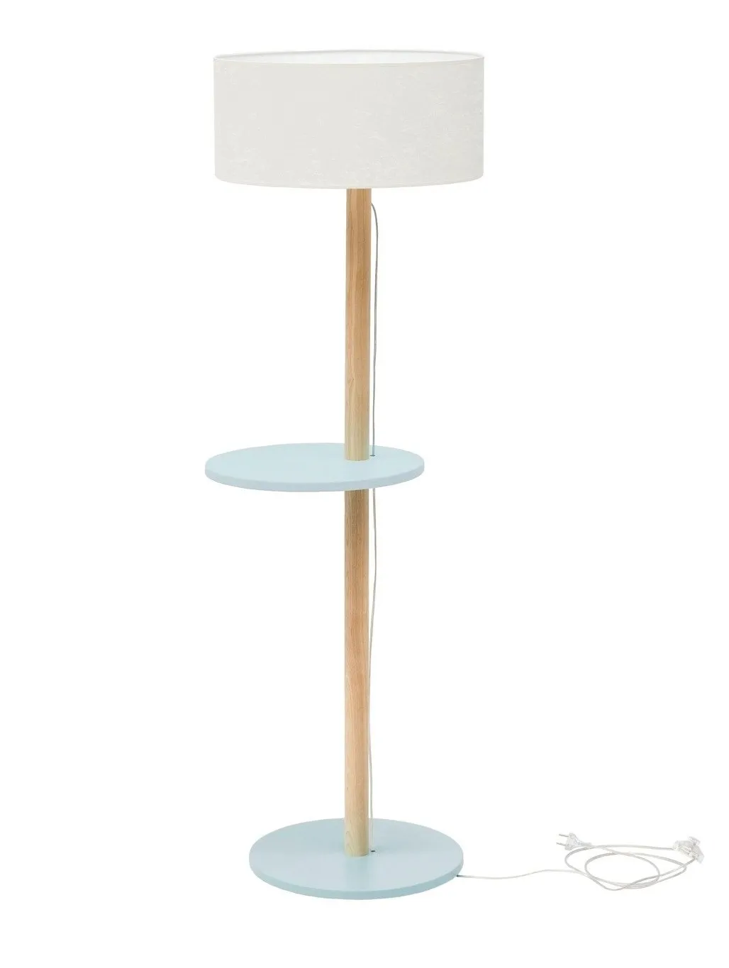 Lampa Podłogowa UFO 45x150cm - Jasnoszara / Biały Abażur