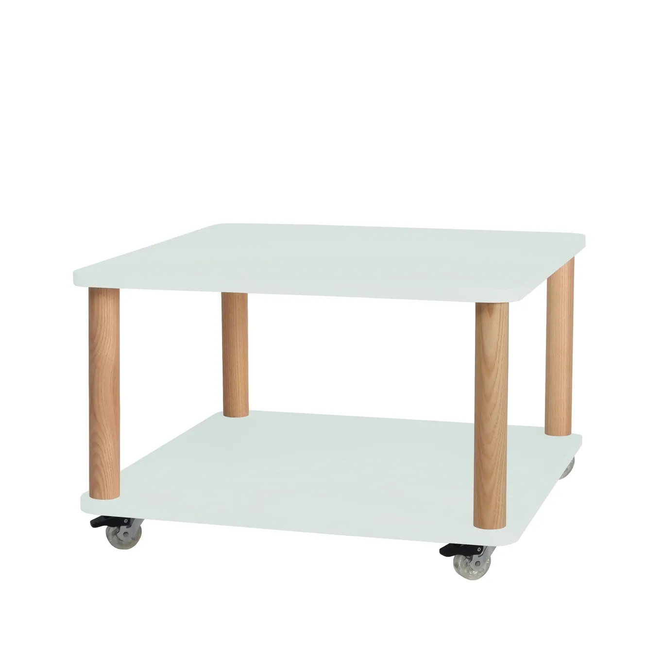 Stolik Kawowy Na Kółkach ASHME 64x64cm Ulotny Miętowy