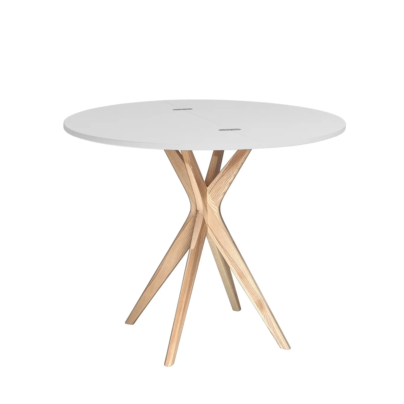 Półokrągły Rozkładany Stół JUBI śr. 90cm Jasnoszary