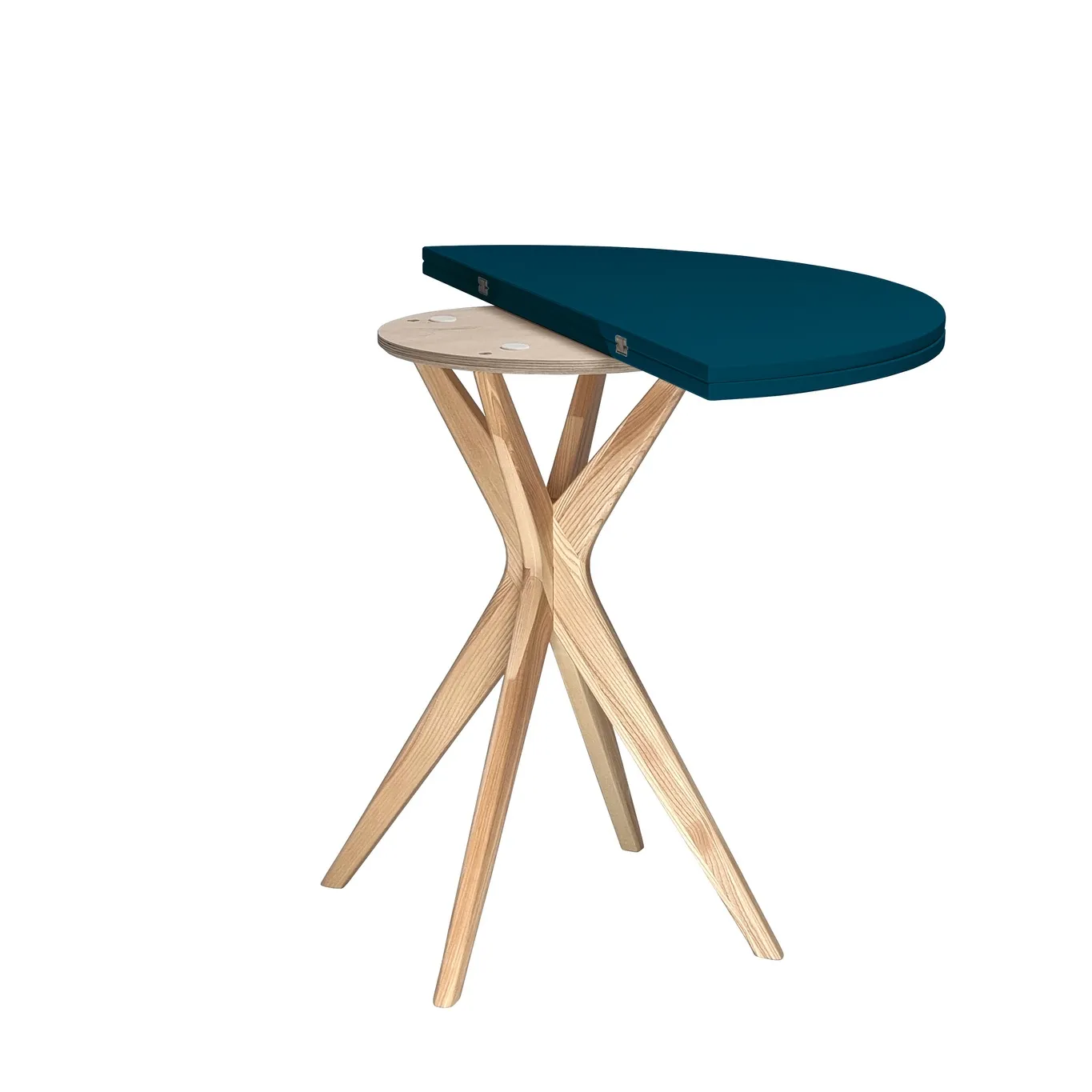 Półokrągły Rozkładany Stół JUBI śr. 90cm Petrol Blue