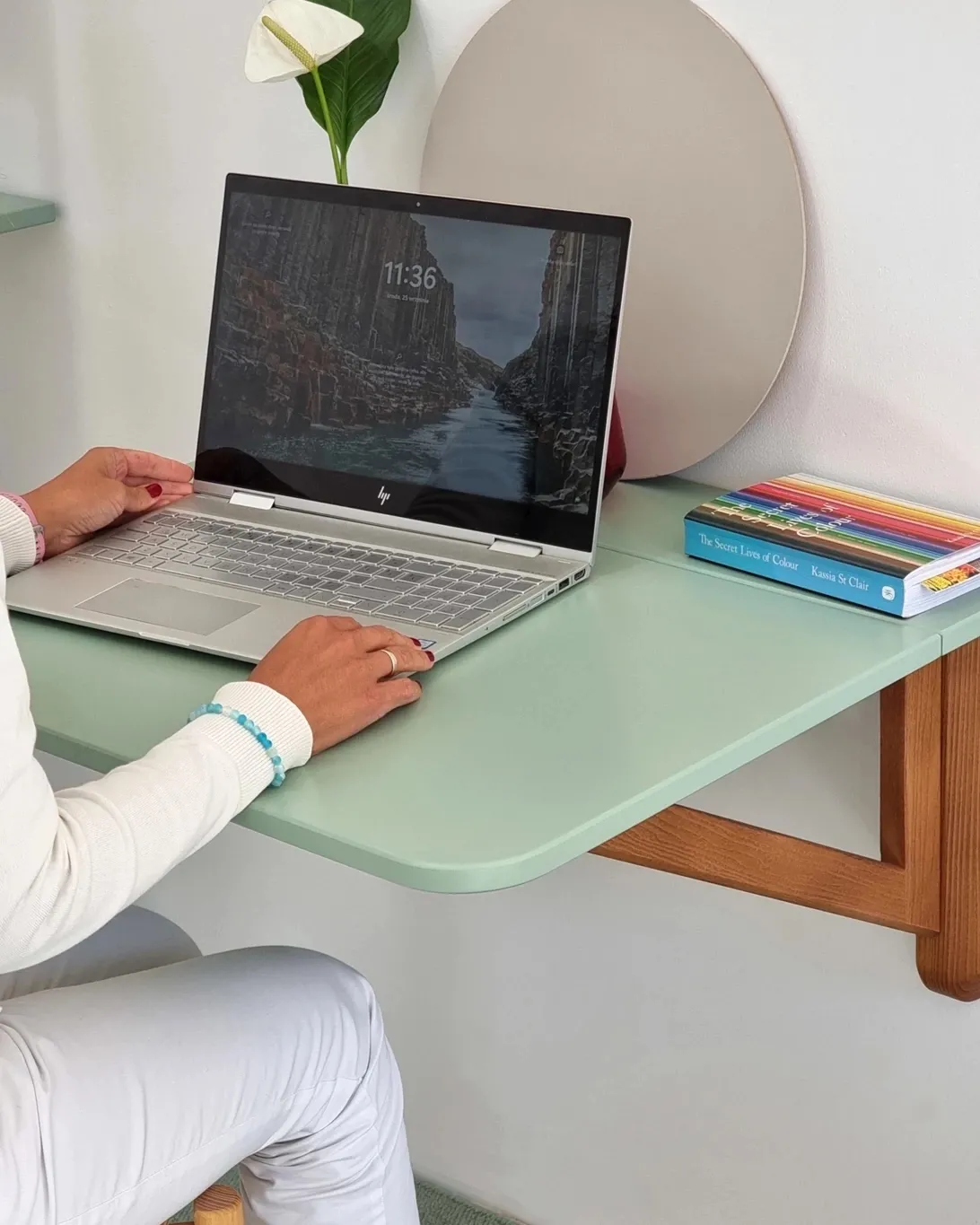 KLAPP Stół Ścienny Opadający 60x70cm Dąb Biały