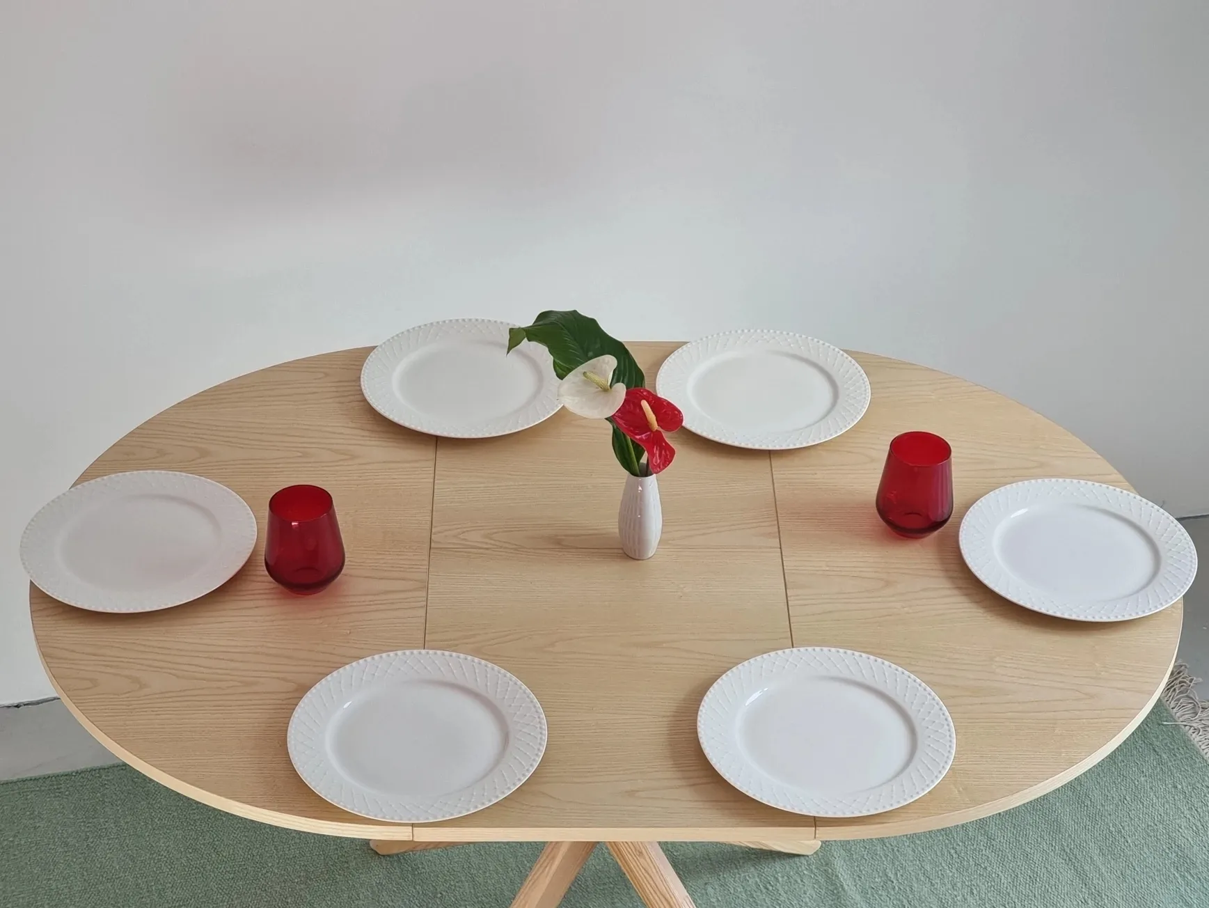 Rozsuwany Okrągły Stół JUBI 90cm Jesion