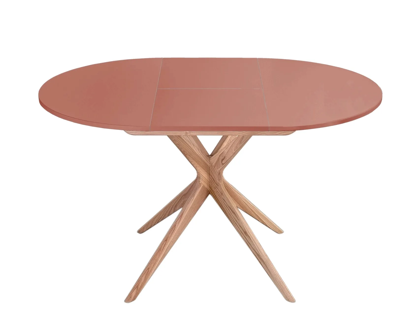 Rozsuwany Okrągły Stół JUBI 90cm Ciemny Koralowy