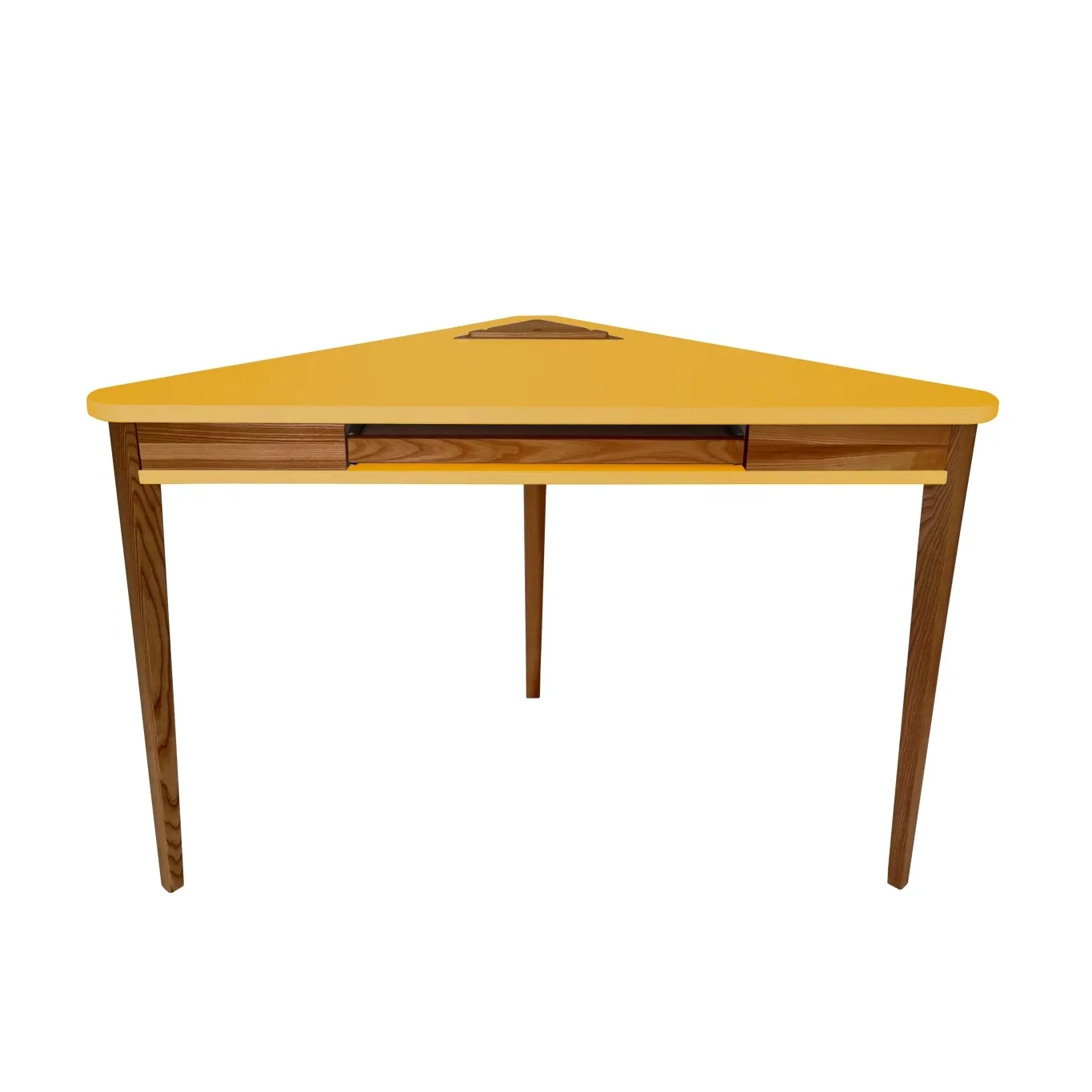 Biurko narożne ASHME 114x85cm Szuflada na klawiaturę, dąb cytrynowy ciemny