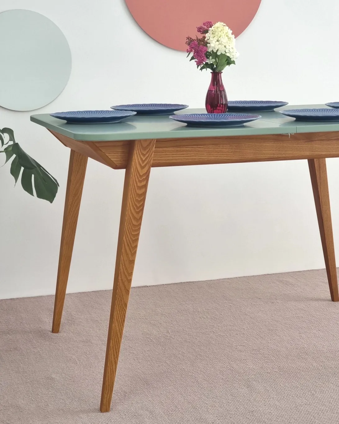 Rozkładany stół jadalniany Envelope BOLD 120x80cm Kawa z Mlekiem, Jesion