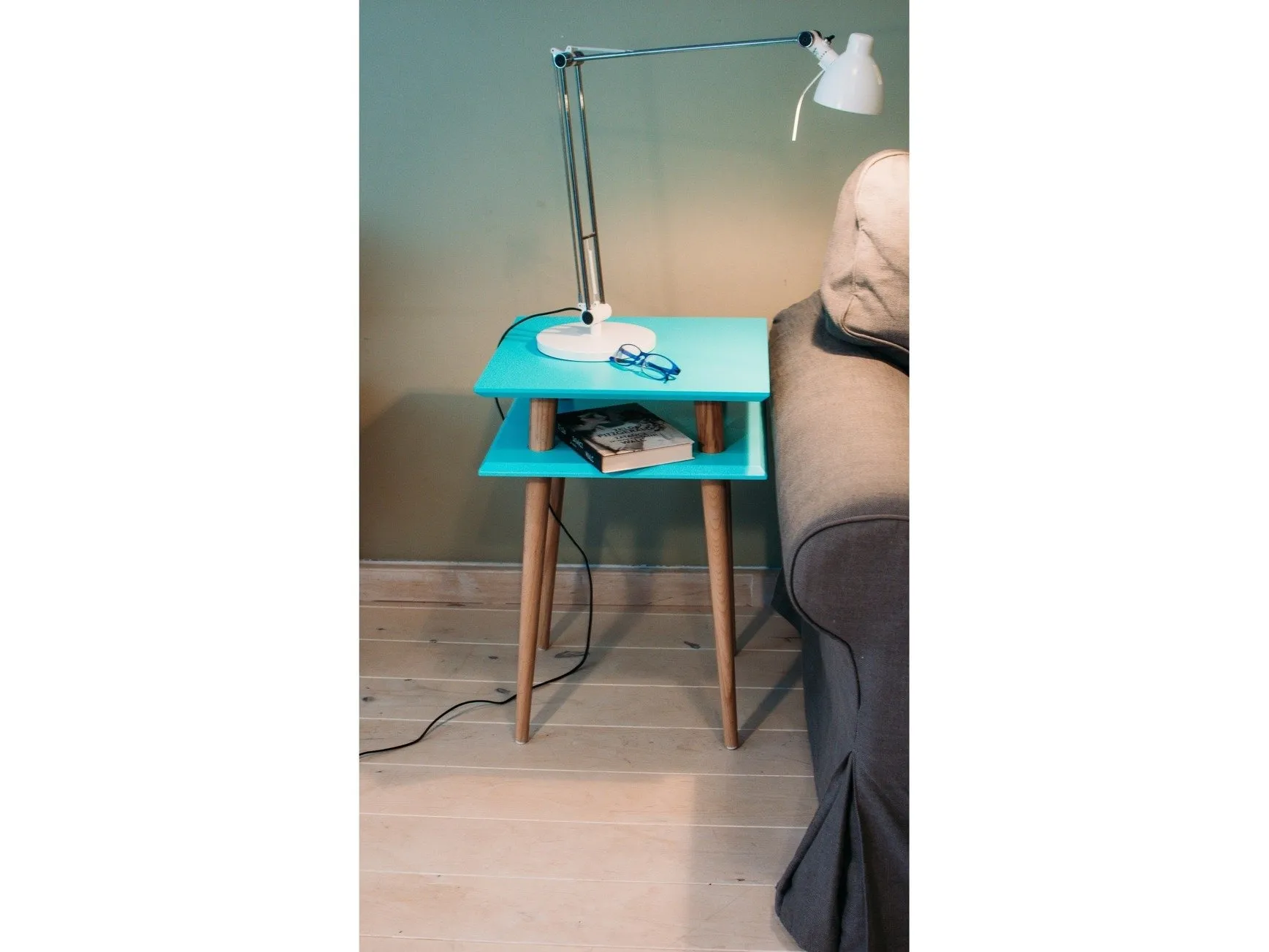 Stolik Kawowy SQUARE 43x43x61cm - Jasnoszary