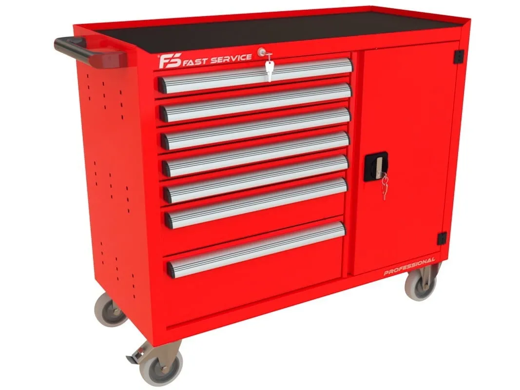 Wózek warsztatowy TRUCK z 7 szufladami i drzwiami PT-219-40