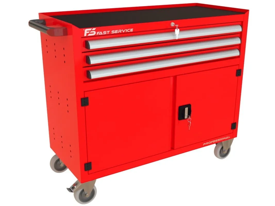 Wózek warsztatowy TRUCK z 3 szufladami i drzwiami PT-230