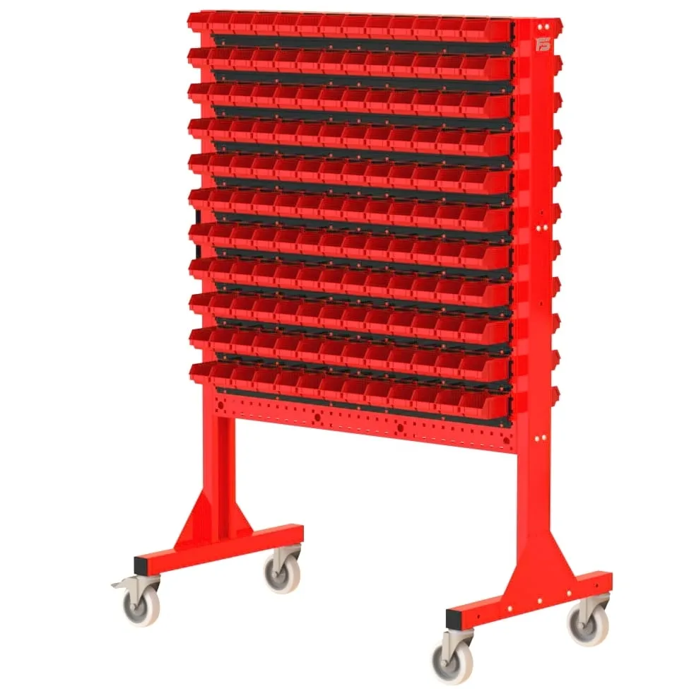 ST 110-22-P1 Stojak Narzędziowy w zestawie z listwami oraz pojemnikami (dwustronny)