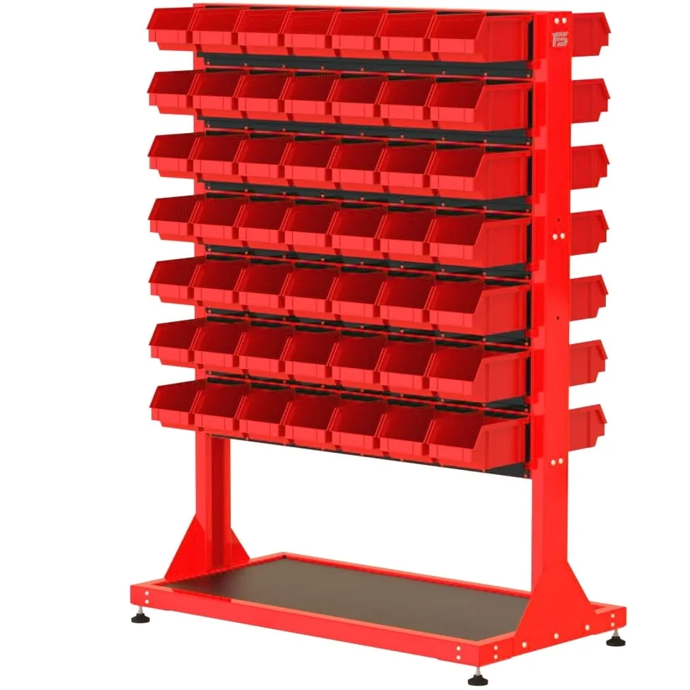 ST 110-22-P3 Stojak Narzędziowy w zestawie z listwami oraz pojemnikami (dwustronny)