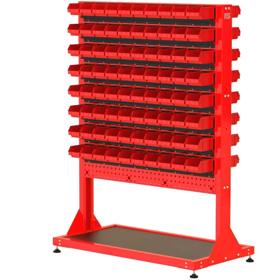 ST 110-23-P2 Stojak Narzędziowy w zestawie z listwami oraz pojemnikami (dwustronny)