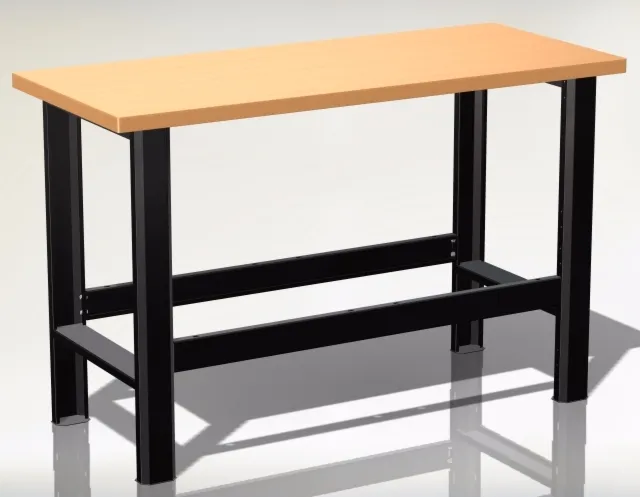 N-3-01-02 STÓŁ WARSZTATOWY PODSTAWOWY (SZER. BLATU 1400 mm) POKRYTY GUMĄ