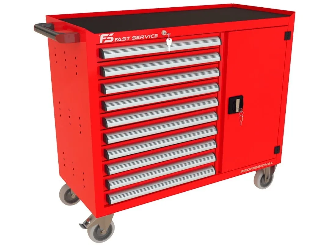 Wózek warsztatowy TRUCK z 10 szufladami i drzwiami PT-210-40