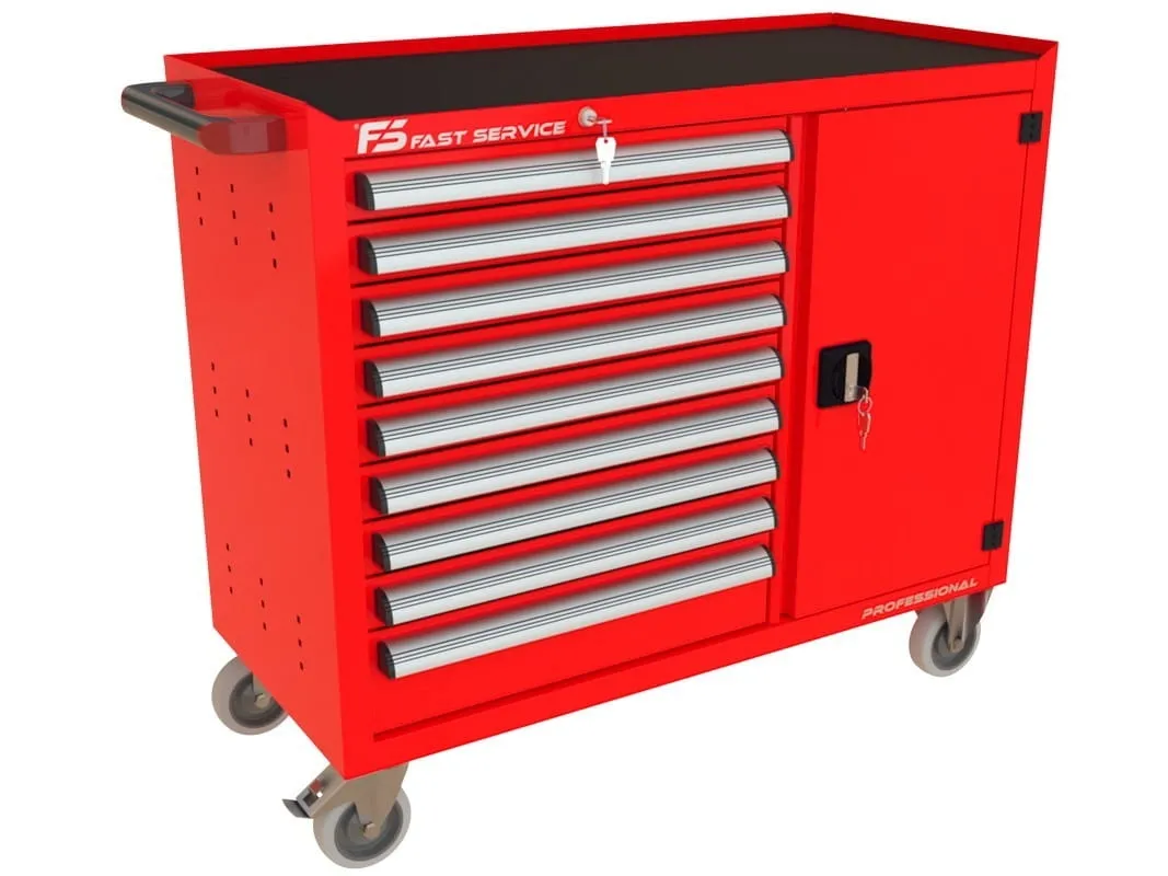 Wózek warsztatowy TRUCK z 9 szufladami i drzwiami PT-211-40