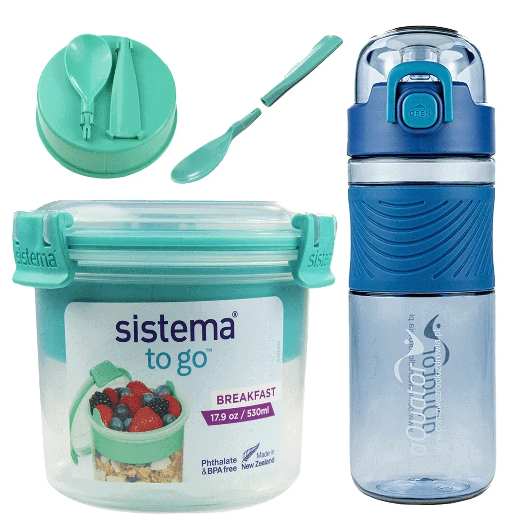 Sistema Breakfast śniadaniówka pojemnik 530 ml + BIDON Aquator 600 ml