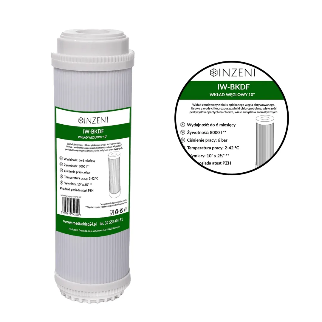 INZENI Wkład węglowy z KDF 10" IW-BKDF