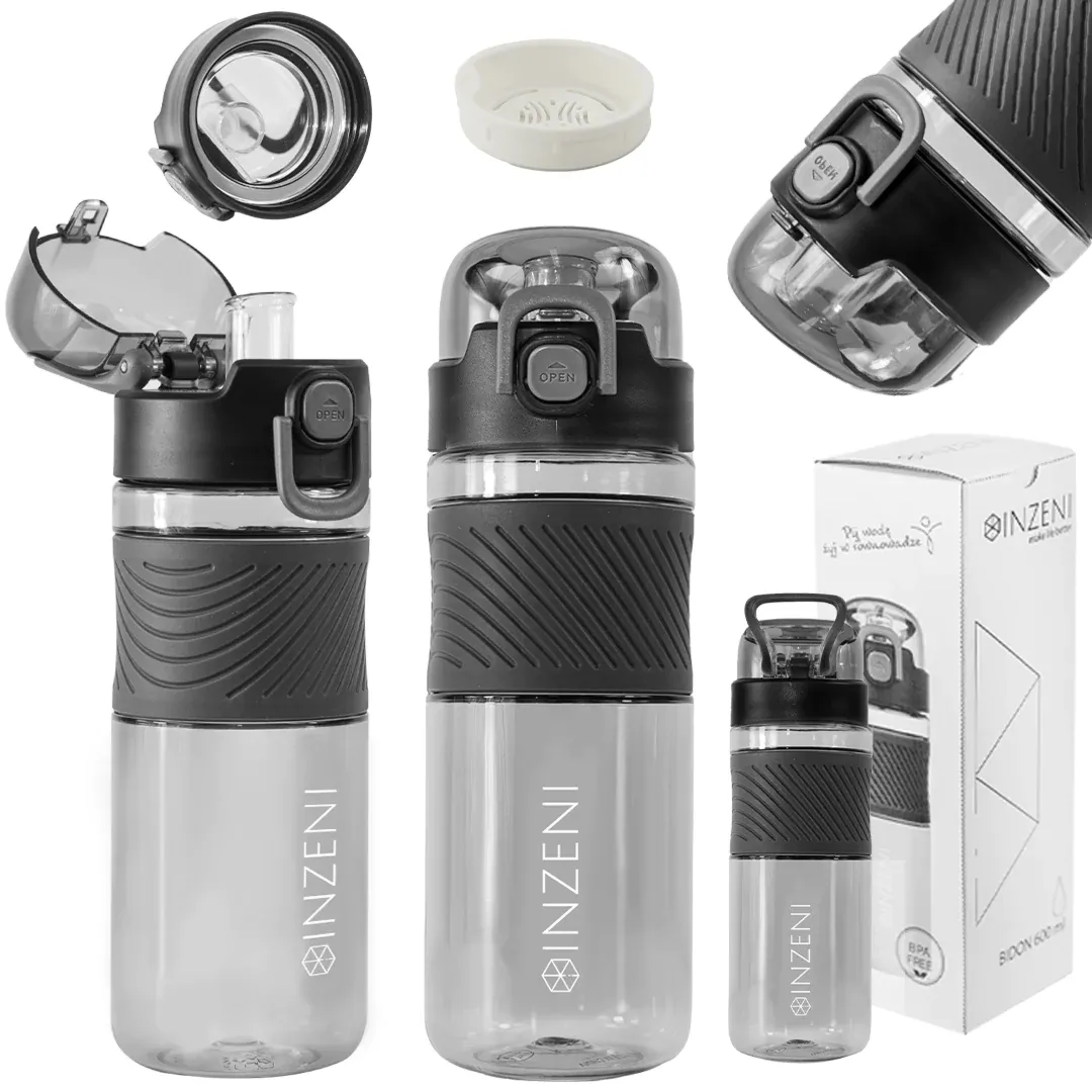 Butelka na wodę bidon INZENI 0,6l Tritan BPA FREE czarny