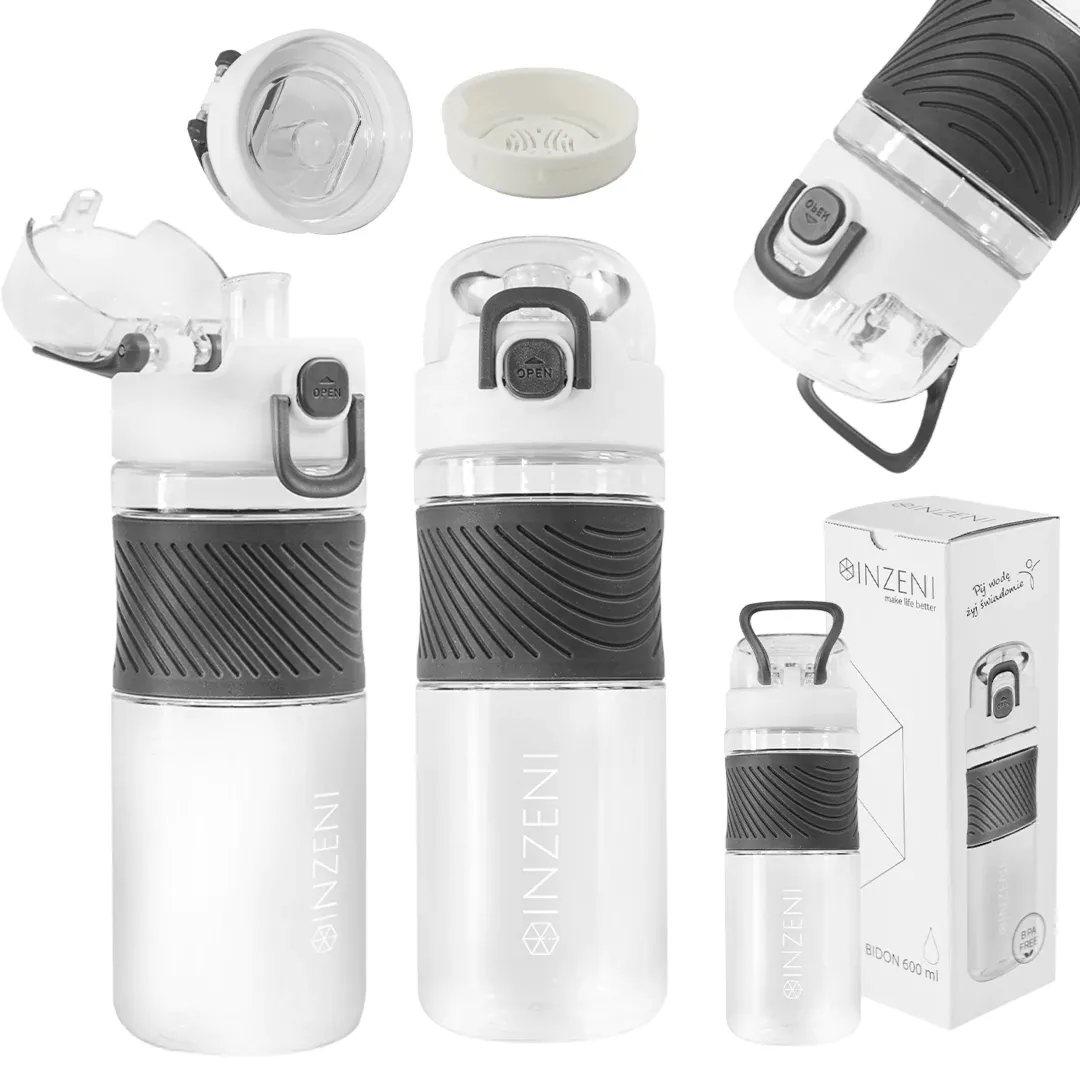 Butelka na wodę bidon INZENI 0,6l Tritan BPA FREE biały