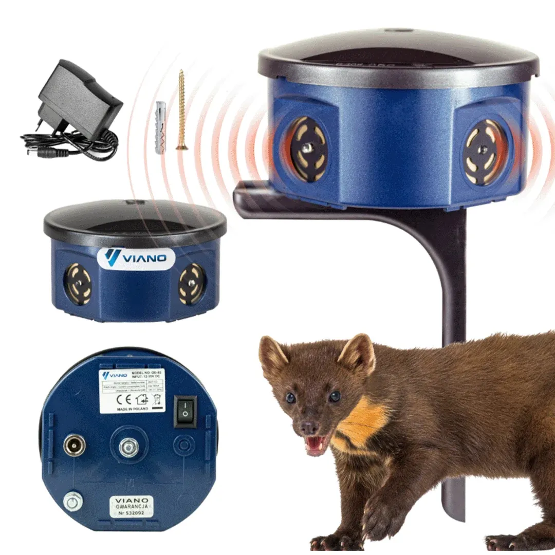 Odstraszacz Viano Quattro-LED przeciwko kunom, myszom i szczurom 1000m2