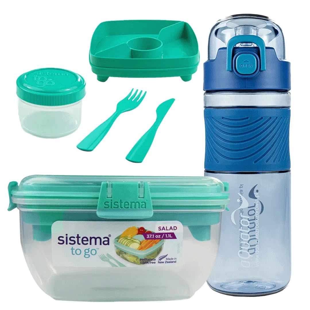 Sistema SALAD śniadaniówka pojemnik 1100 ml + BIDON Aquator 600 ml