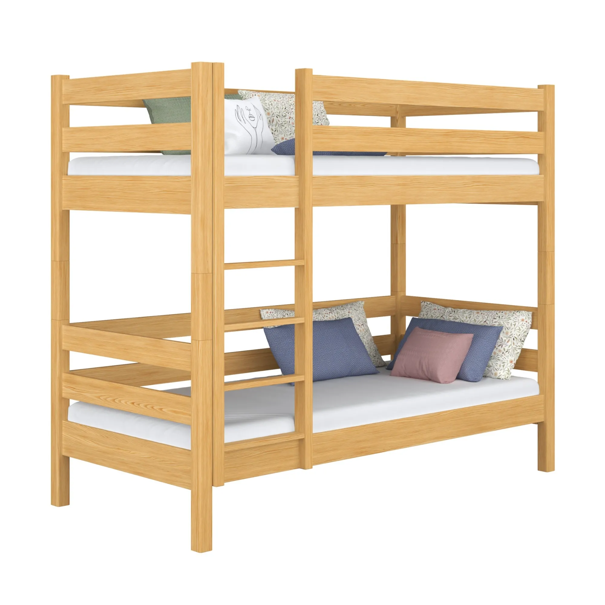 Drewniane łóżko piętrowe N01