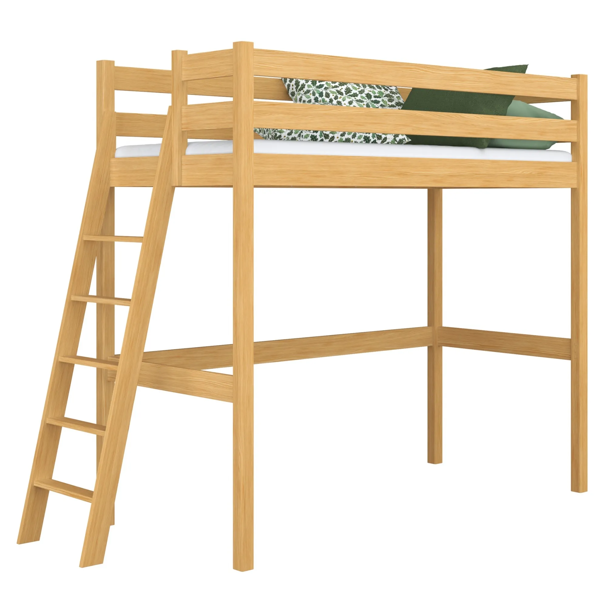 Drewniane łóżko na antresoli N02