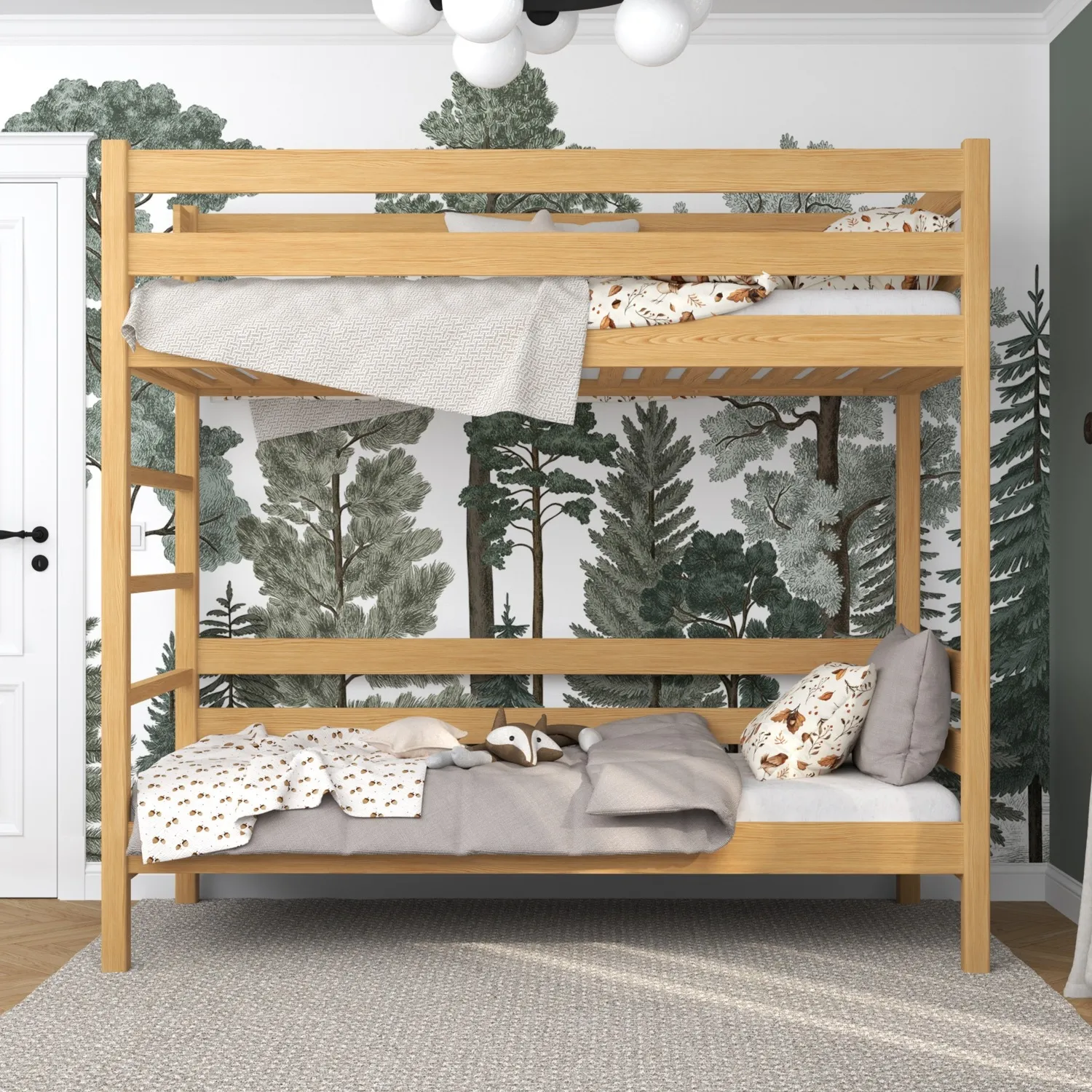 Drewniane łóżko piętrowe N03