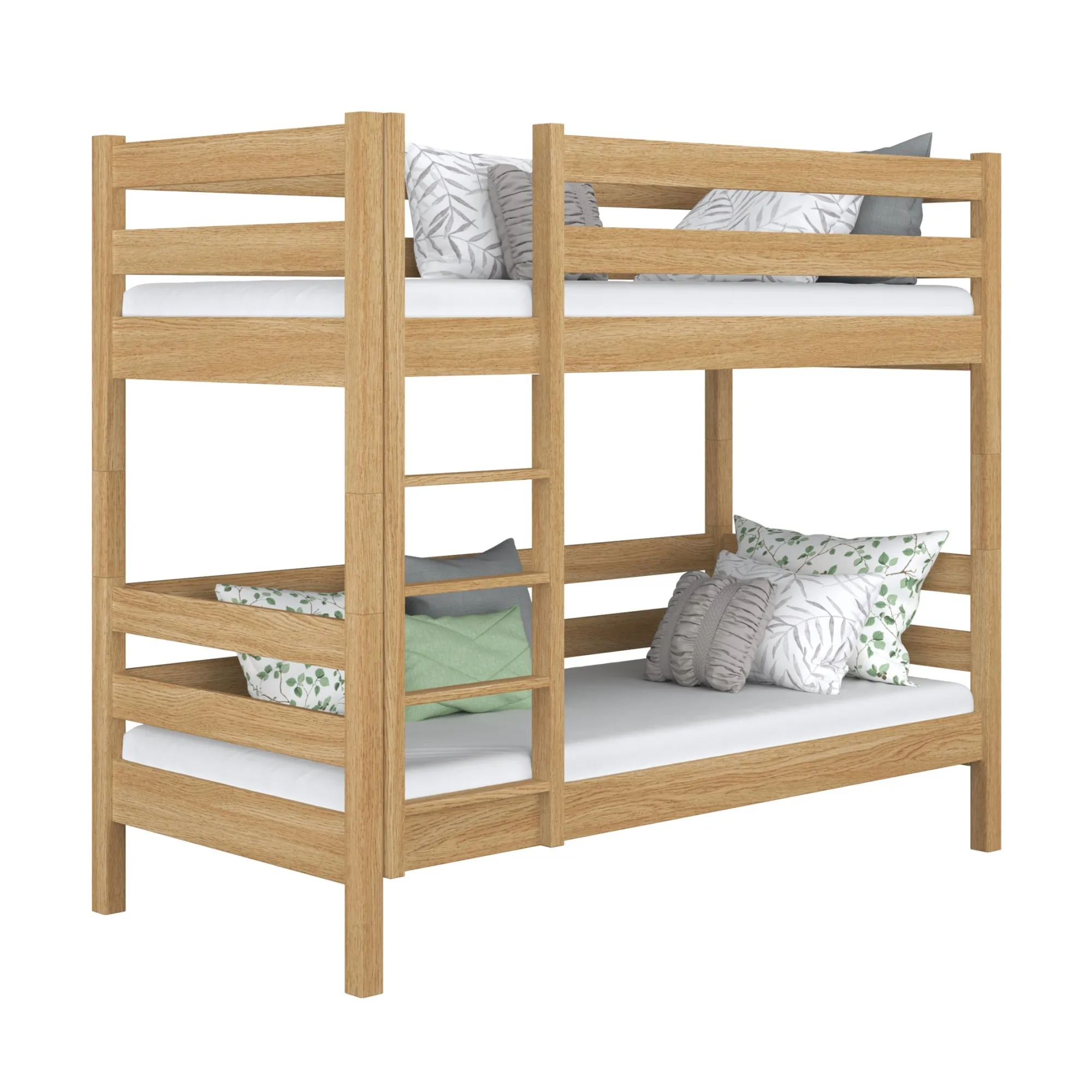 Dębowe łóżko piętrowe N01