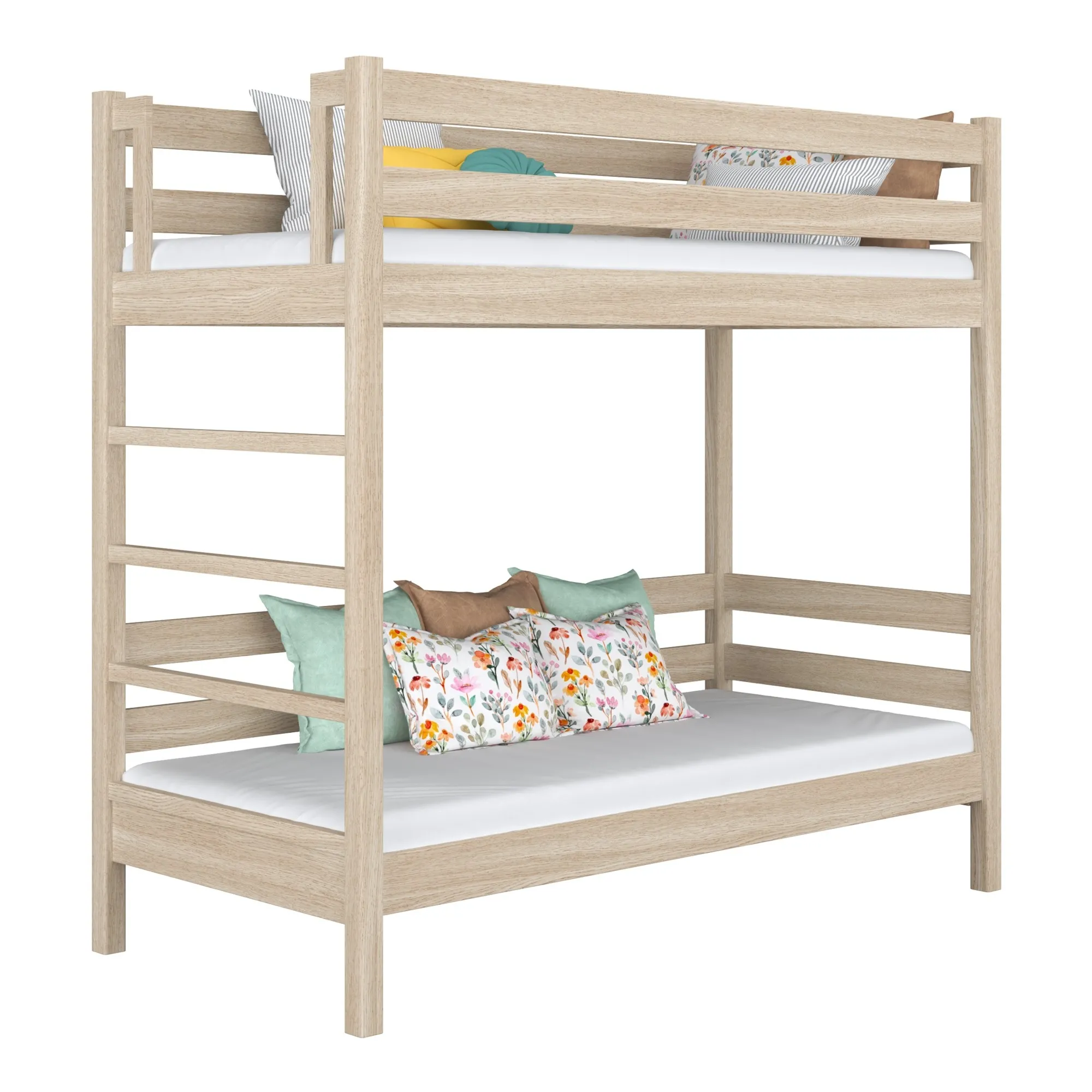 Dębowe łóżko piętrowe N03